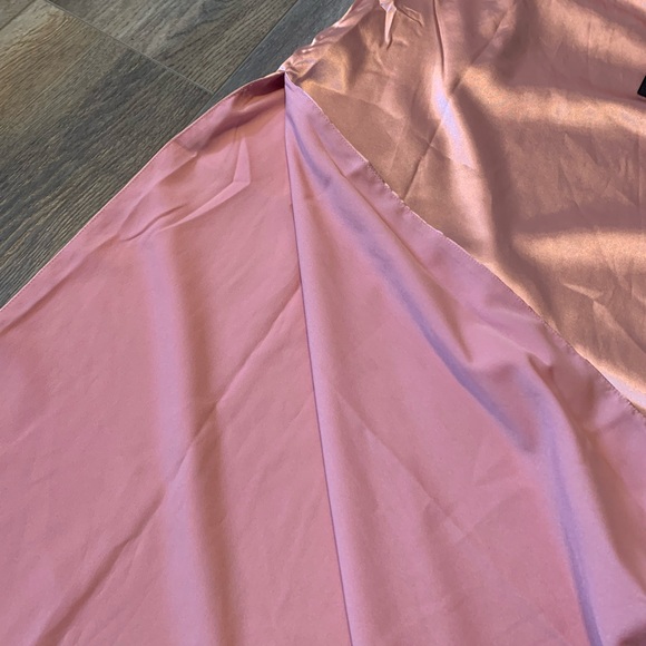 NWT Lulus Glow and Behold Blush Pink Satin Midi Dress - Picture 7 of 7